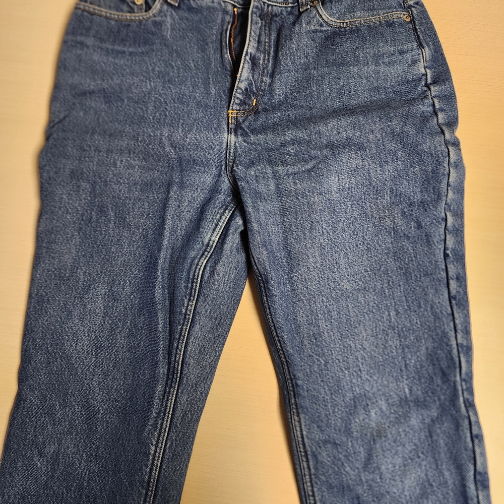 Lands' End Straight-Leg Women's Jeans in Medium Blue Denim